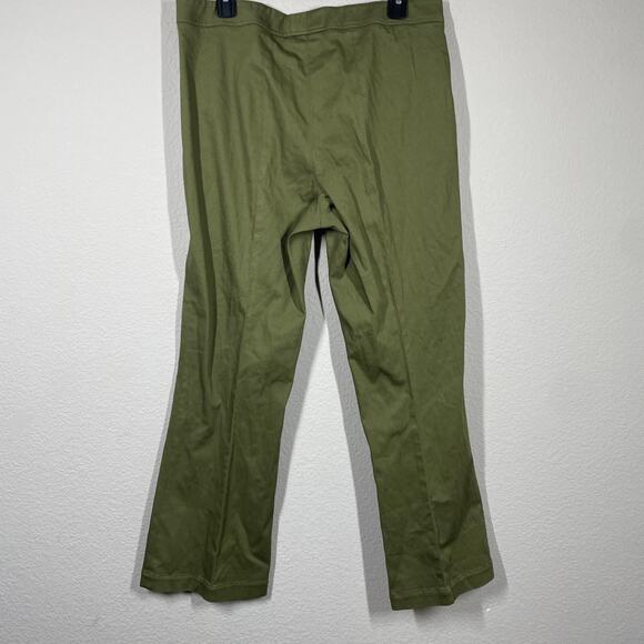 Shari’s Place Womens 50/14 US Straight Leg Chino Pants Green Cotton ITALY - Picture 2 of 8